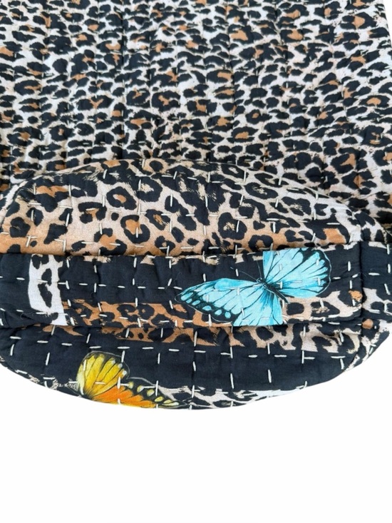 Johnny Was Quilted Single-Strap Duffle Sling Boho Travel Bag Leopard Butterfly main image 9